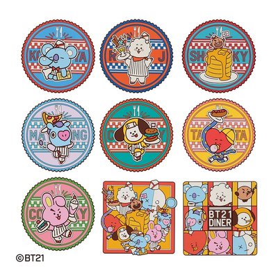 【一番賞】BT21 Diner（L賞）軟膠杯墊 派對