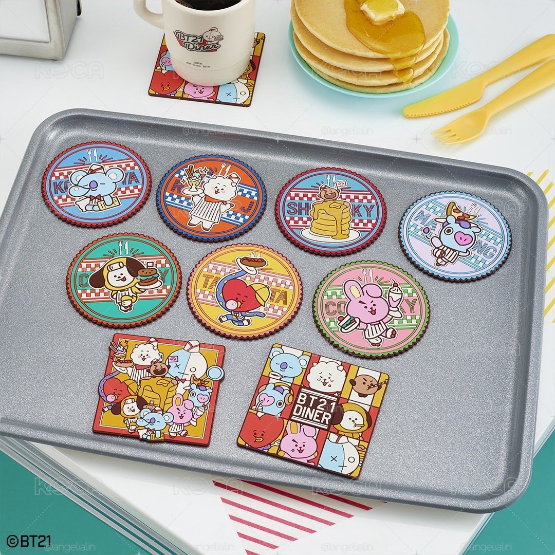 【一番賞】BT21 Diner（L賞）軟膠杯墊 派對