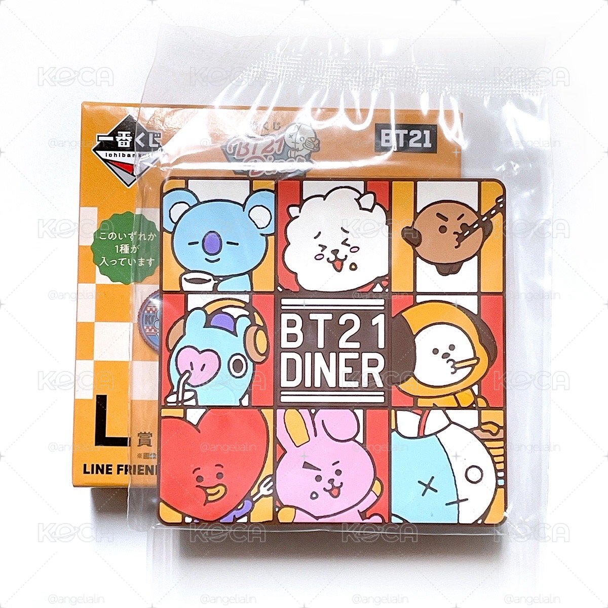【一番賞】BT21 Diner（L賞）軟膠杯墊 方格