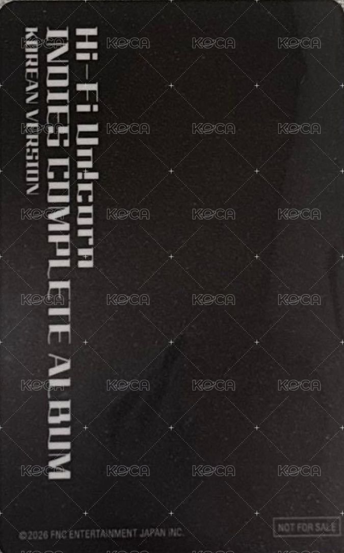 INDIES fnc 特典卡  背面