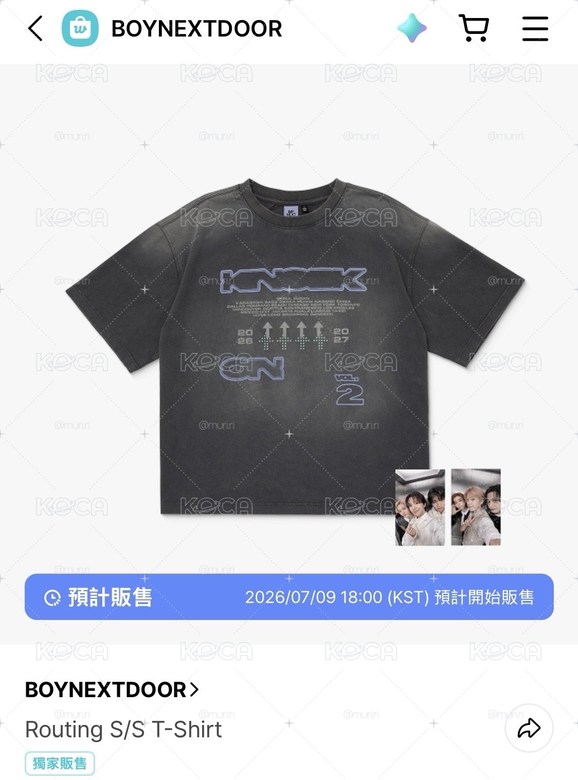 BOYNEXTDOOR Routing S/S T-Shirt 衣服卡