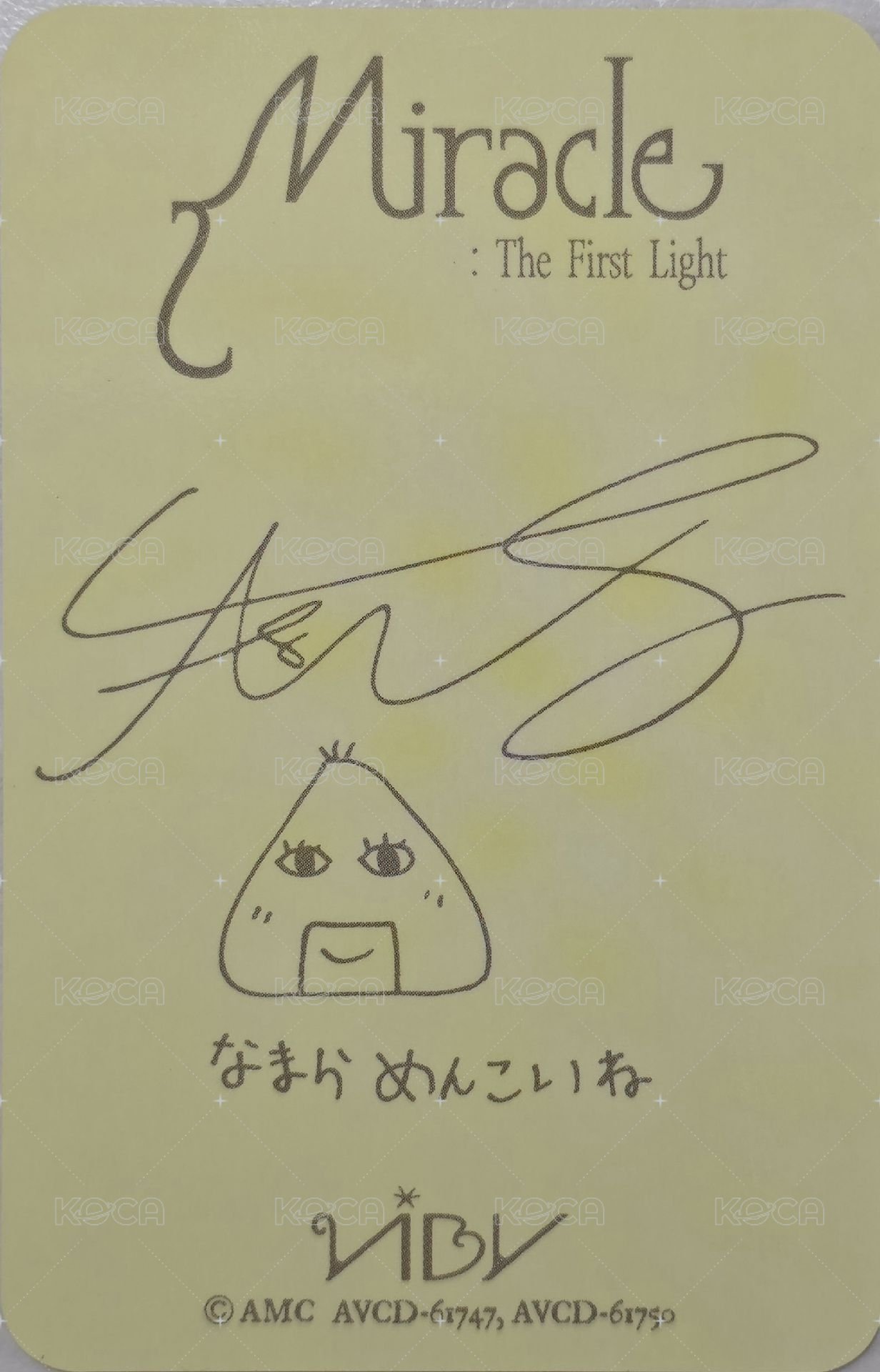 Miracle : The First Light 單封 專輯卡  背面