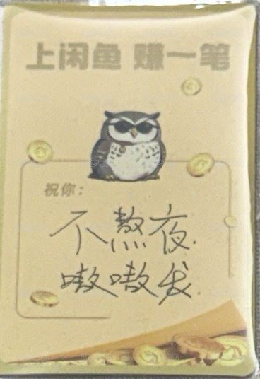 閒魚代言人 代言卡  背面