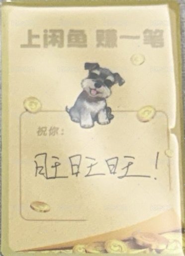 閒魚代言人 代言卡  背面