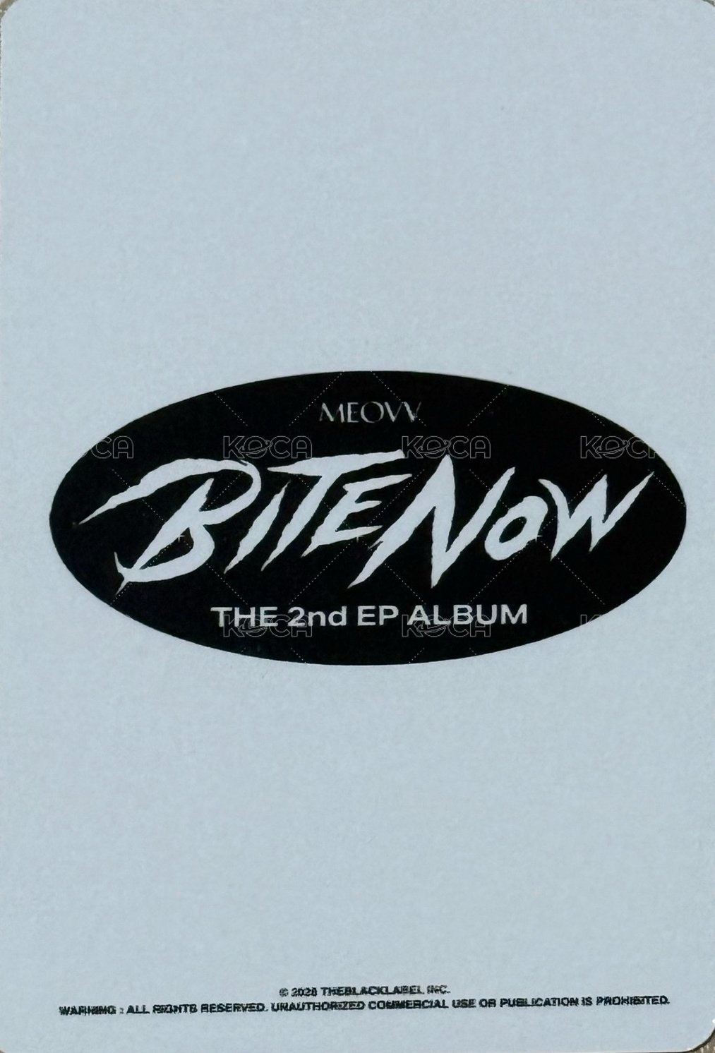 BITE NOW 打歌卡 第三週 背面