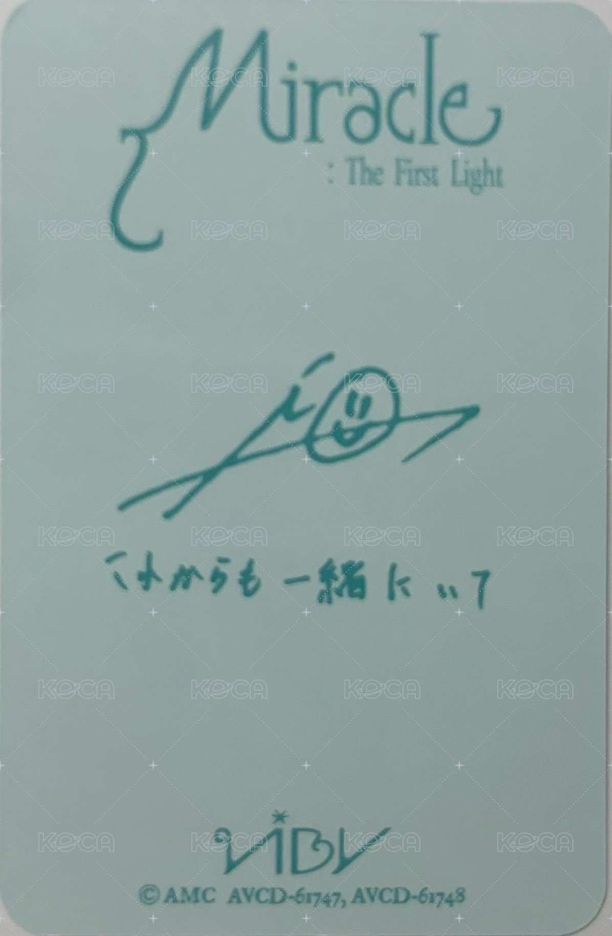 Miracle : The First Light 單封 專輯卡  背面