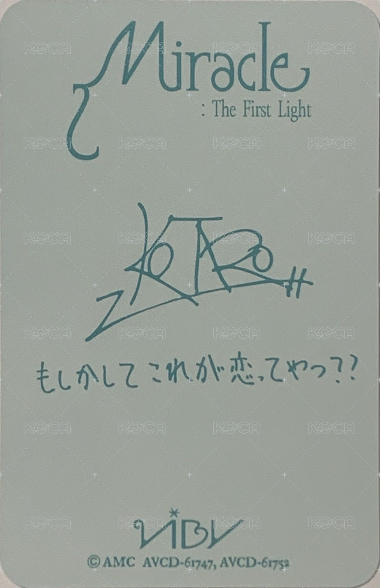 Miracle : The First Light 單封 專輯卡  背面