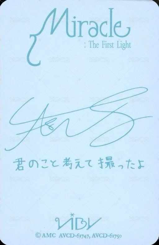 Miracle : The First Light 單封 專輯卡  背面