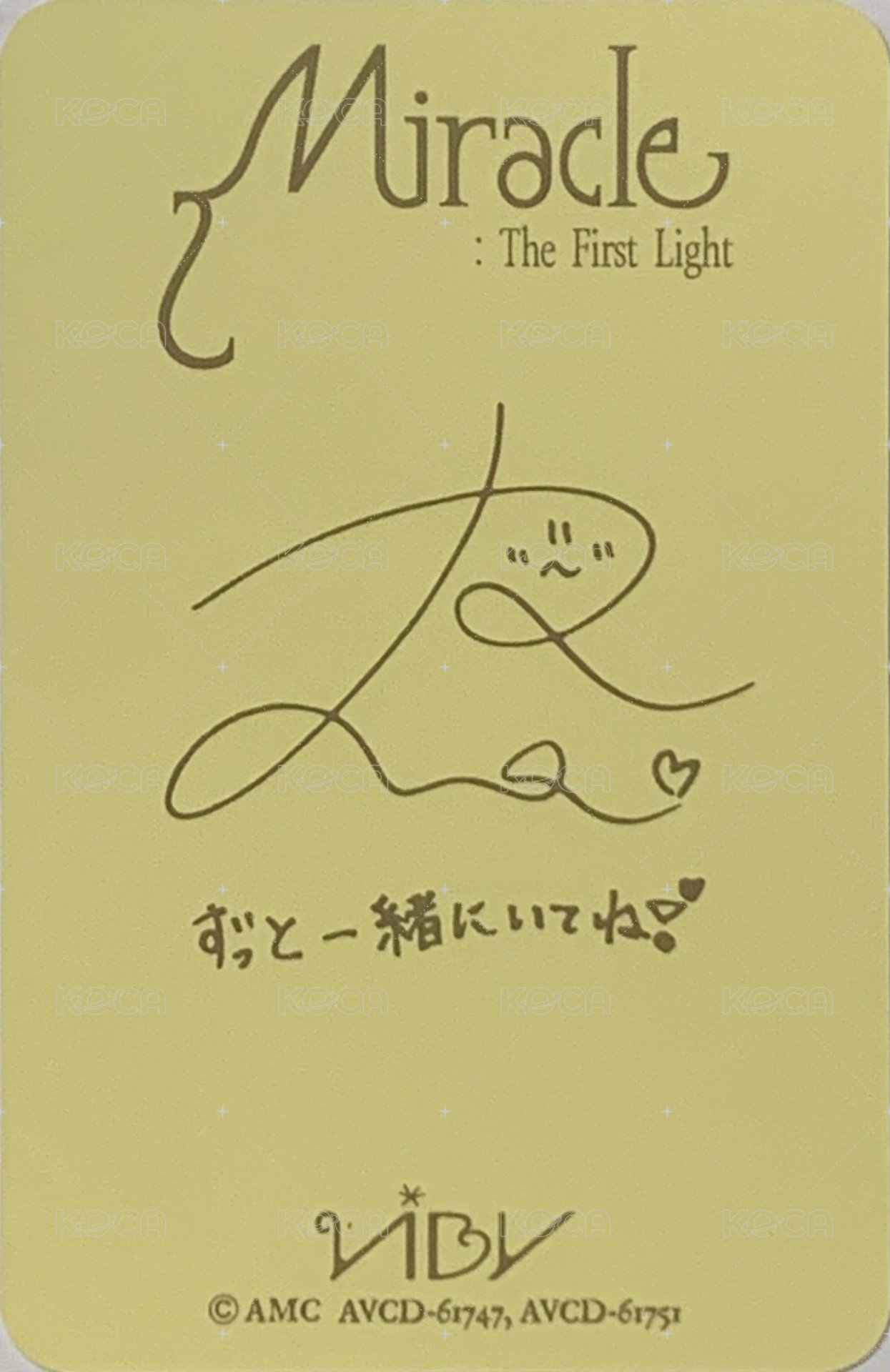 Miracle : The First Light 單封 專輯卡  背面