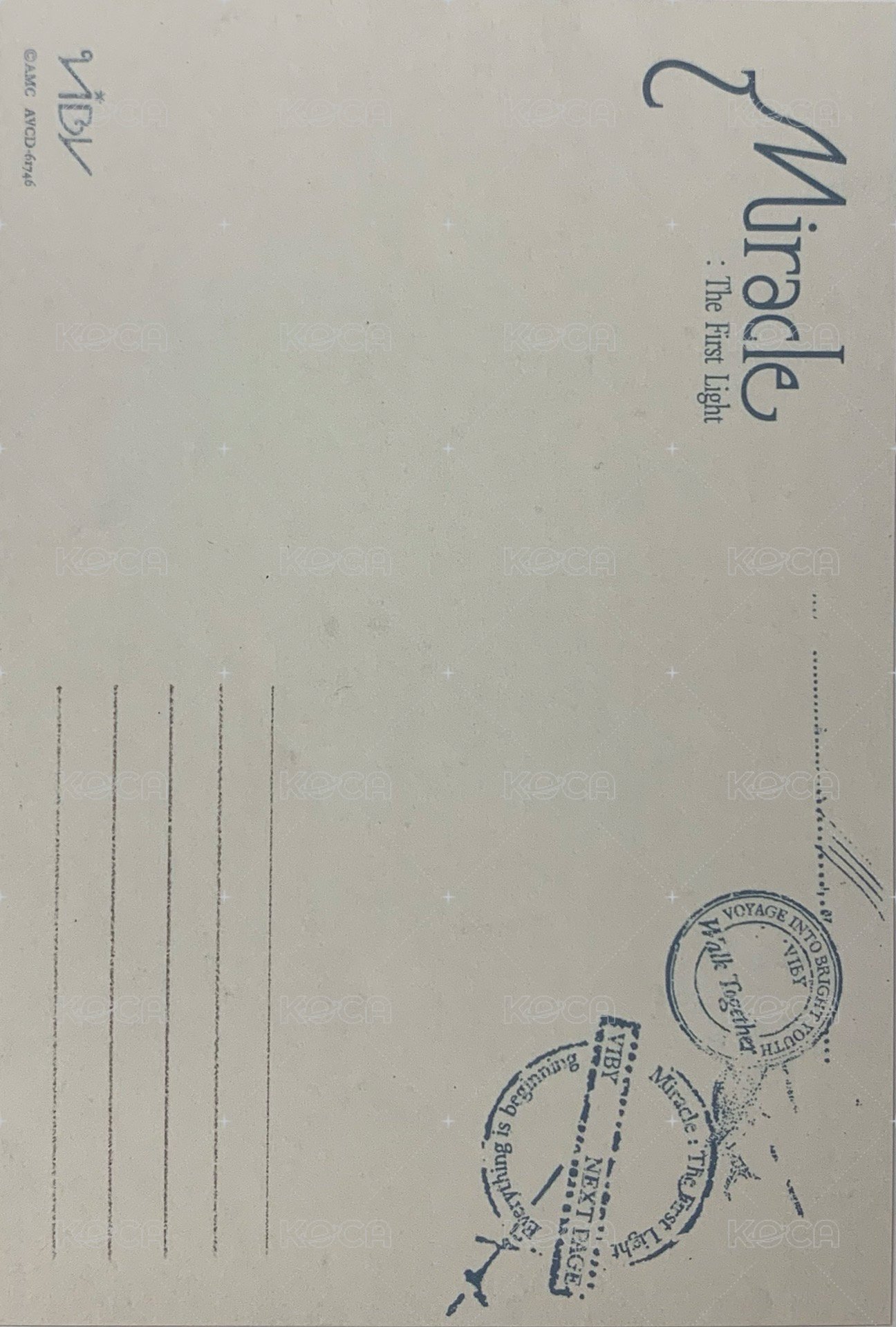 Miracle : The First Light 明信片 Photobook ver. 背面