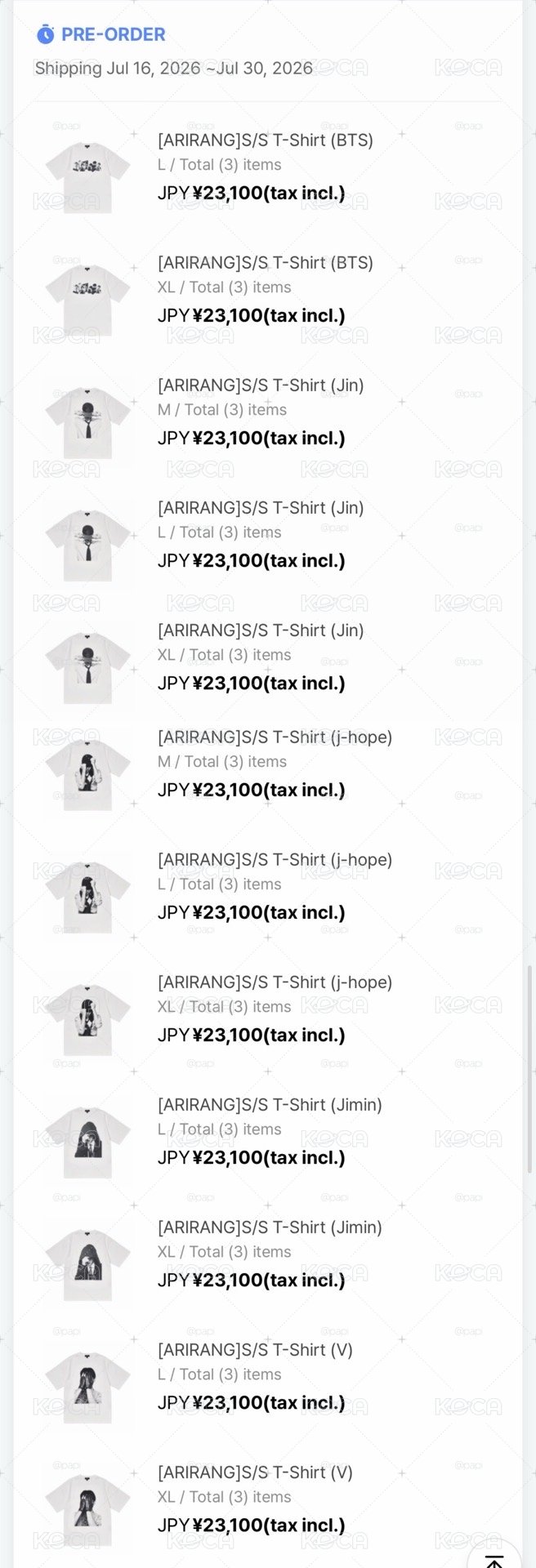 ARIRANG快閃店 短袖 
