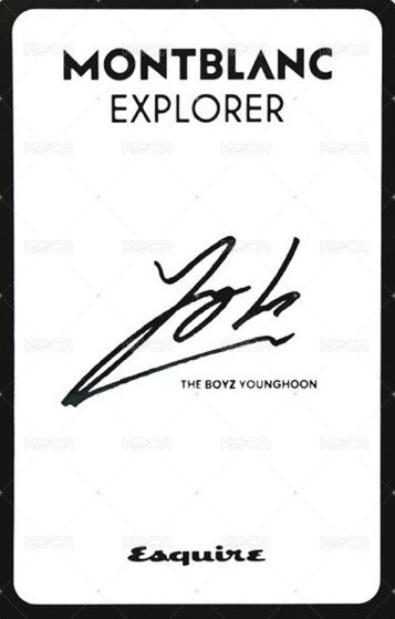 YOUNGHOON x MONTBLAN 代言卡  背面