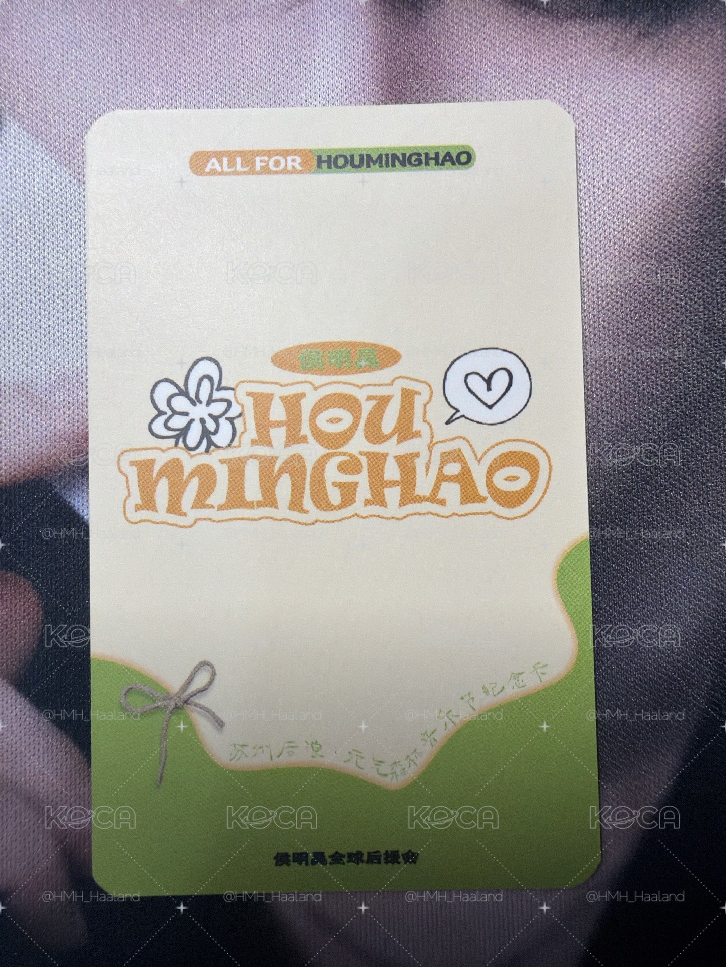 侯明昊後援會元氣森林音樂節小卡