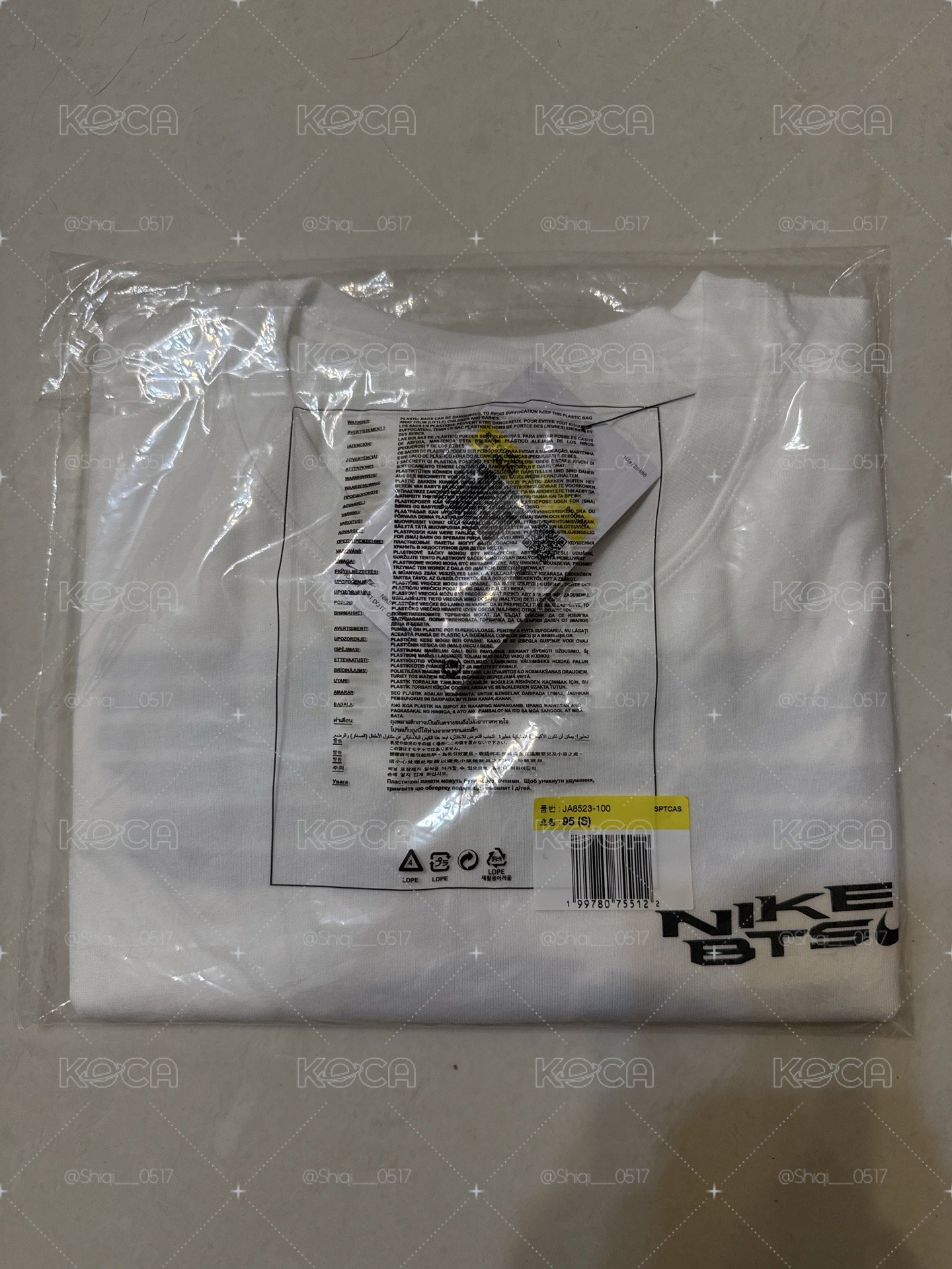 現貨 Nike x BTS  短袖 (白) 尺寸 S