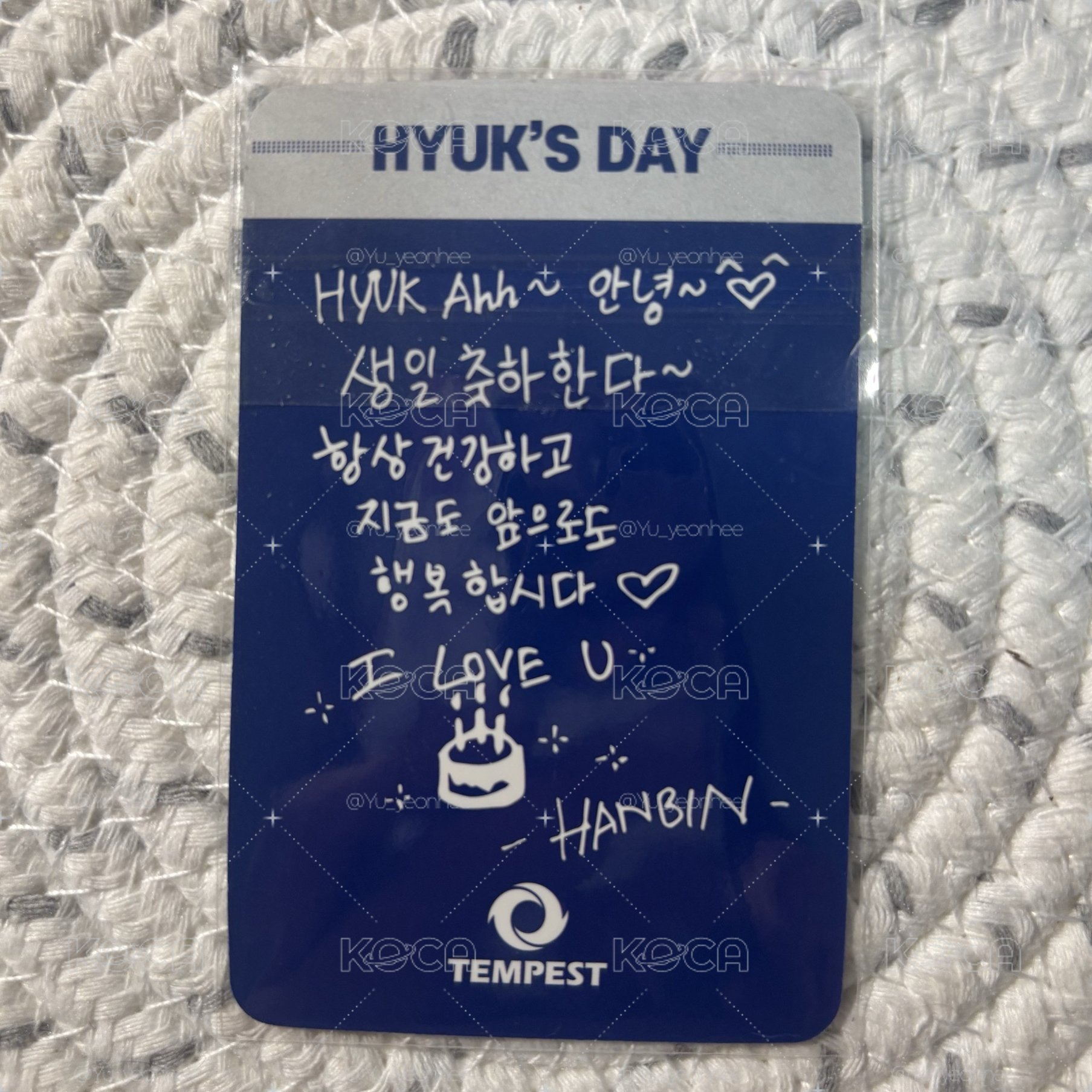 Hanbin 韓彬 <It’s ME, It's WE> sw 5.0 簽售卡 