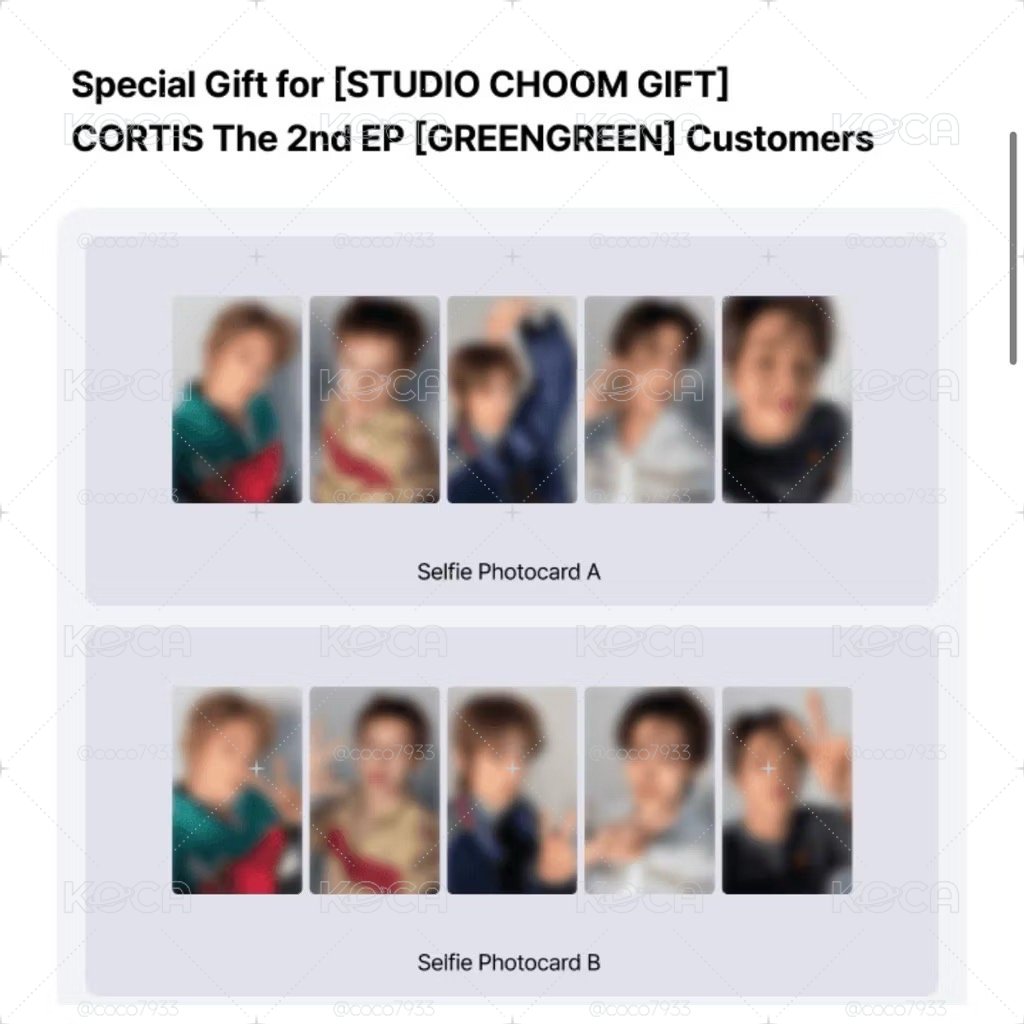 正版 Cortis [STUDIO CHOOM GIFT] The 2nd EP [GREENGREEN]特典小卡