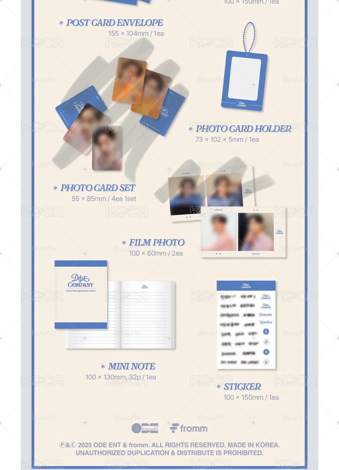 SUPER JUNIOR D&E 2025 D&E COMPANY 會員禮 (不含小卡會員卡 東海FILM PHOTO）