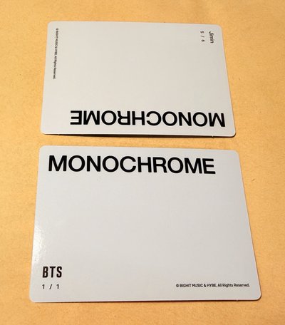 BTS MONOCHROME  小卡