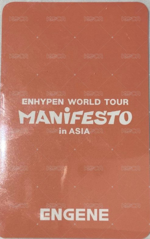 MANIFESTO世巡 曼谷Zone 入場卡 / 場限卡  背面