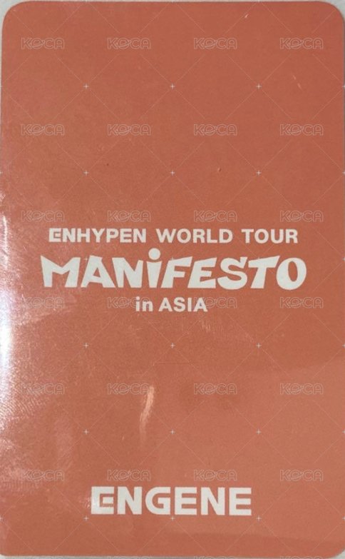MANIFESTO世巡 曼谷Zone 入場卡 / 場限卡  背面