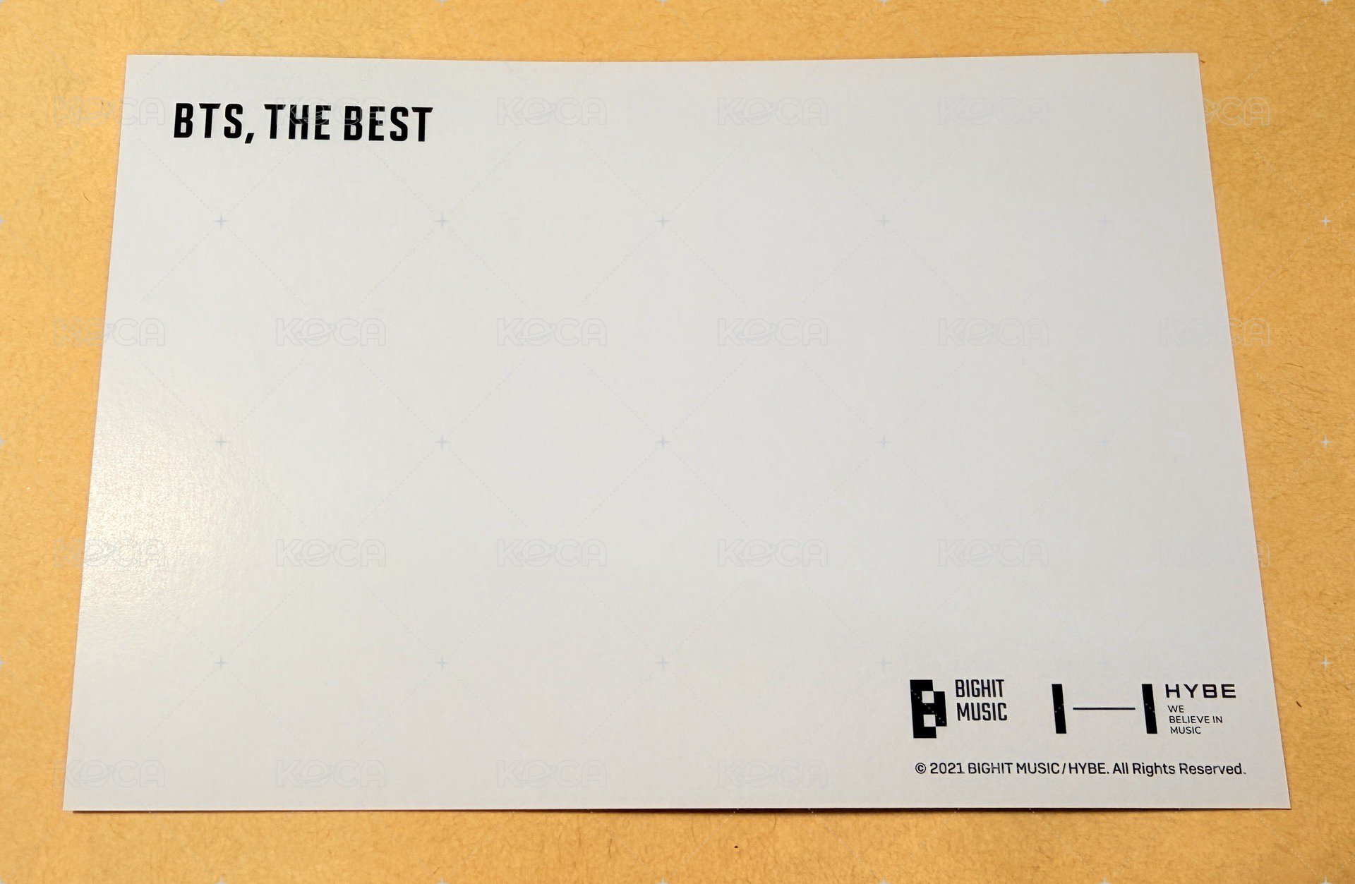 The Best日專 wvs POSTCARD SET (ORANGE) 周邊卡  背面