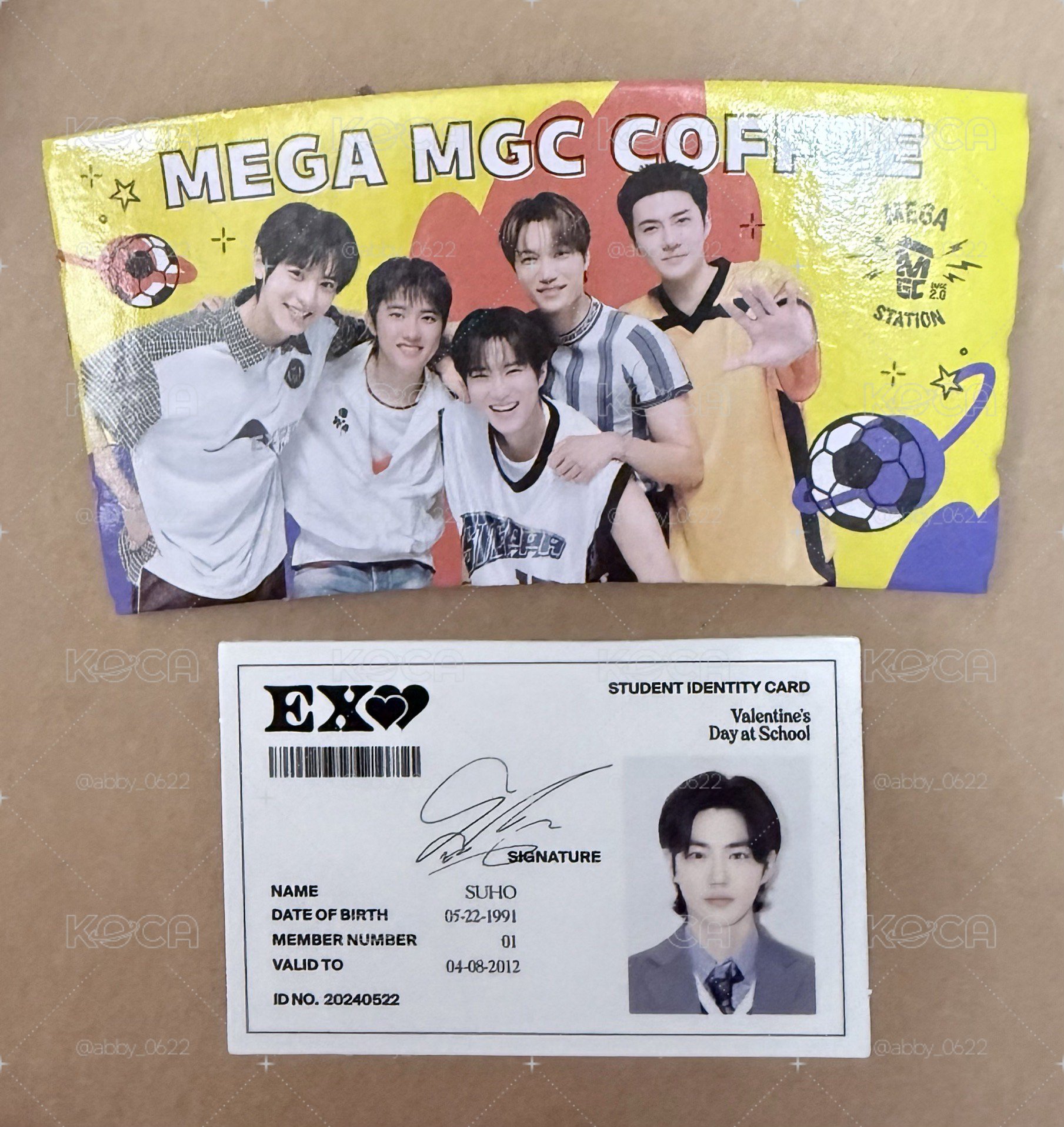 Suho 2024年曆ID卡+EXO Mega杯套