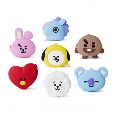 【BT21】矽膠零錢包（初代大頭款）RJ