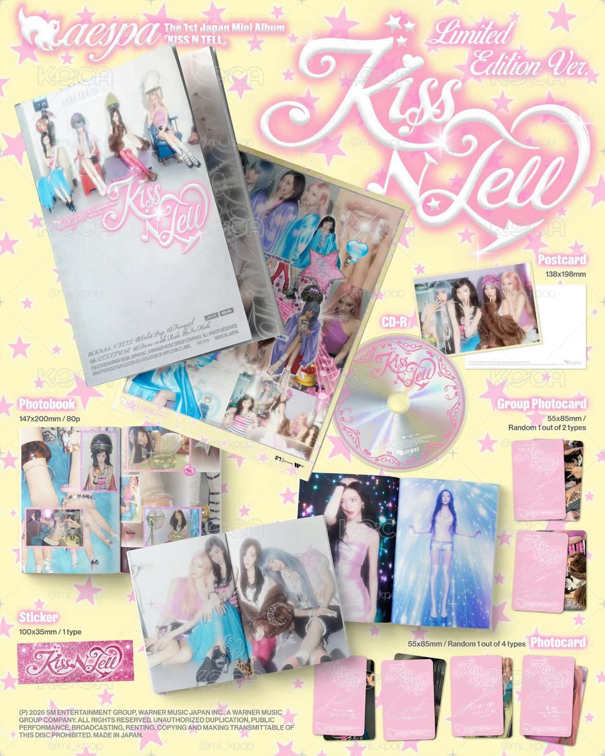 aespa 日本迷1專 「Kiss N Tell」680元～950元 （預購）