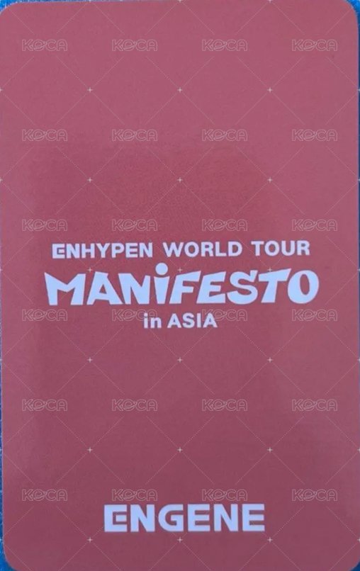 MANIFESTO世巡 曼谷Zone 入場卡 / 場限卡  背面