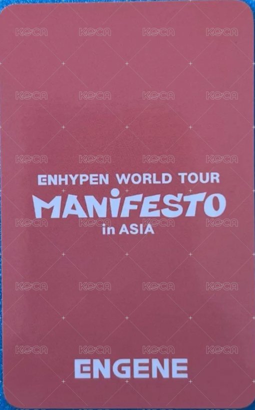 MANIFESTO世巡 曼谷Zone 入場卡 / 場限卡  背面