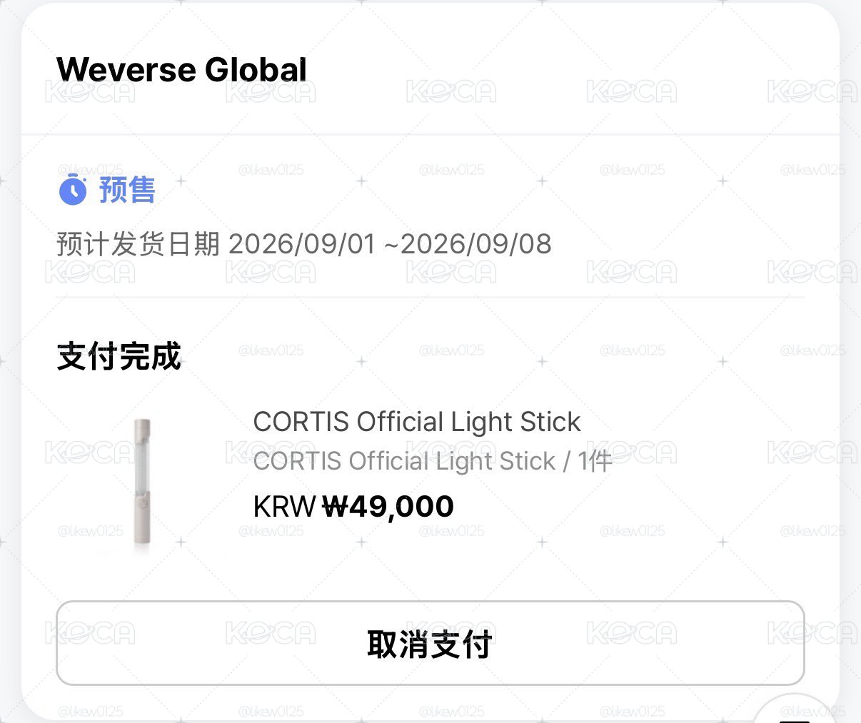 CORTIS 手燈 一販已確定買到