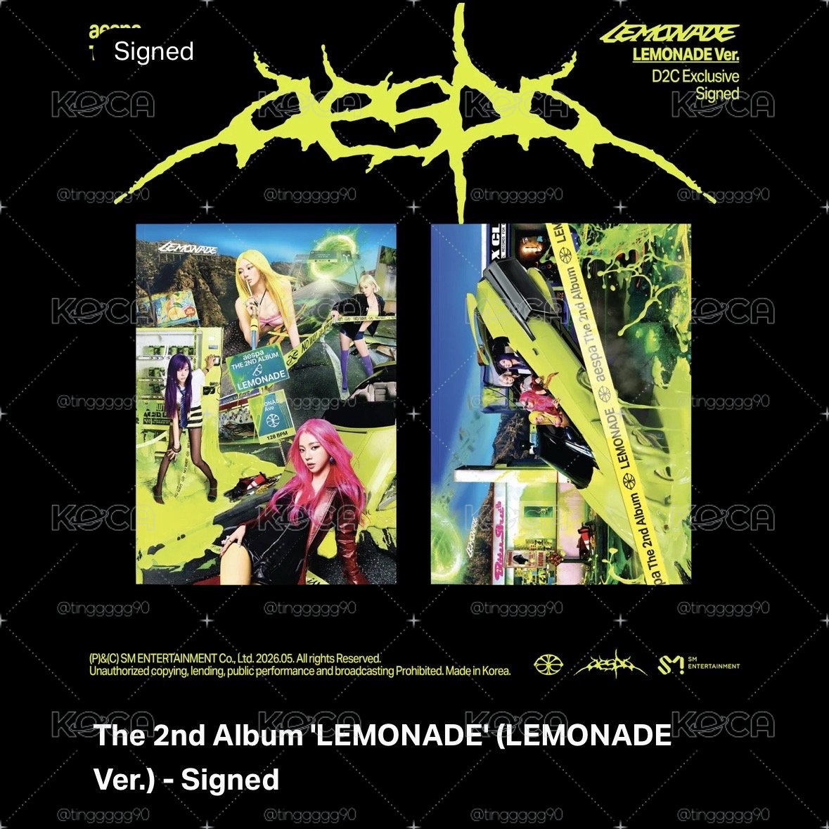 [現貨] aespa 美網親簽 LEMONADE VER.