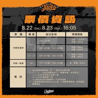 8/21-23 L2 L4 L5 內野高視野 進場贈品