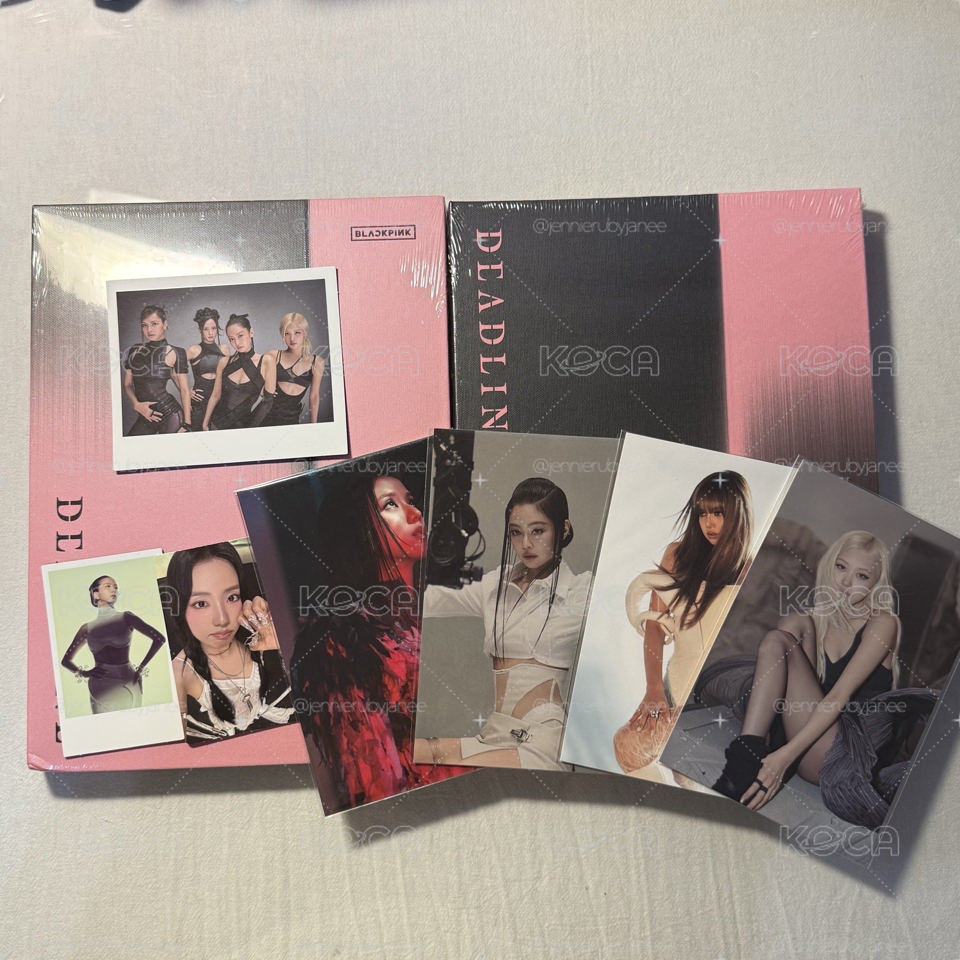 全新未拆 BLACKPINK DEADLINE 黑版+粉版 包含圖上所有特典