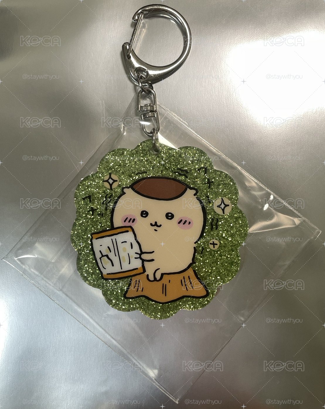 栗子饅頭 閃粉壓克力吊飾