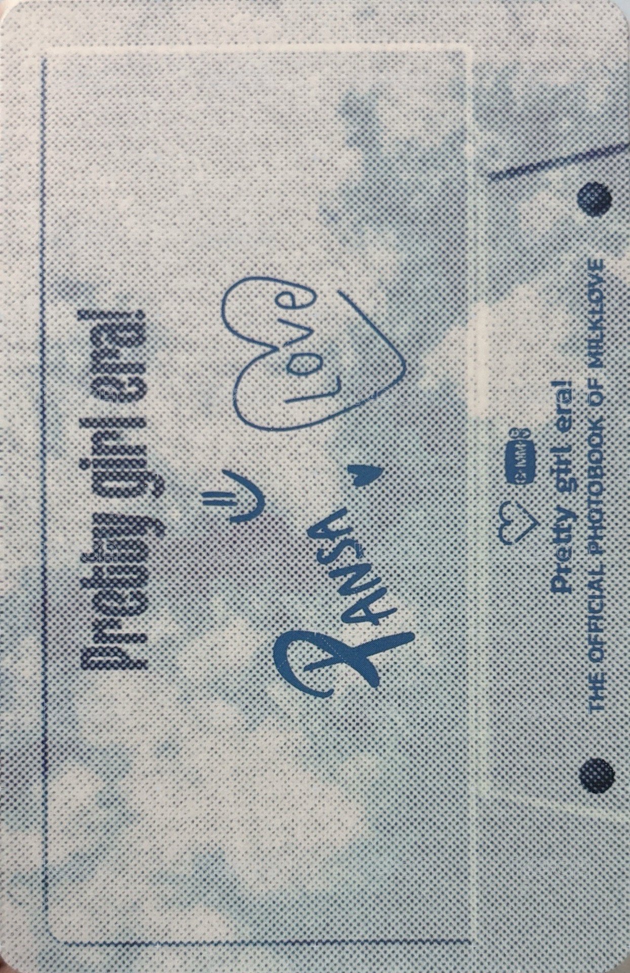 PRETTY GIRL ERA MILKLOVE 特典卡  背面