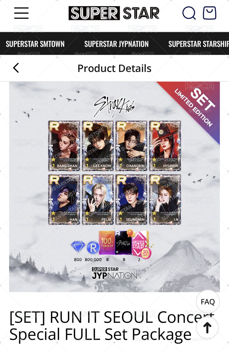 Stray Kids 四巡 RUN IT 首爾遊戲卡