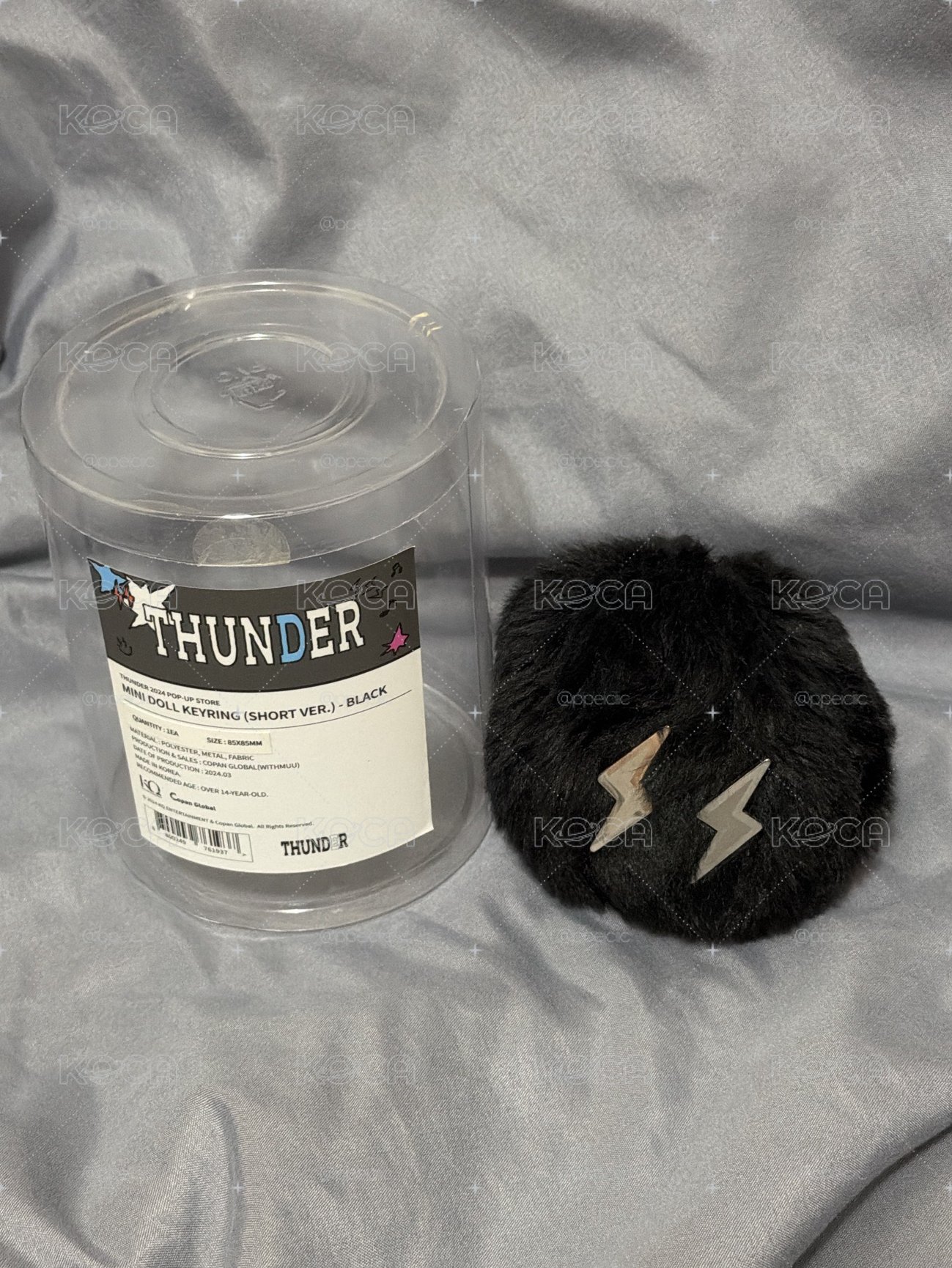 Thunder 鑰匙圈吊飾 MINI DOLL KEYRING Short ver. (BLACK)