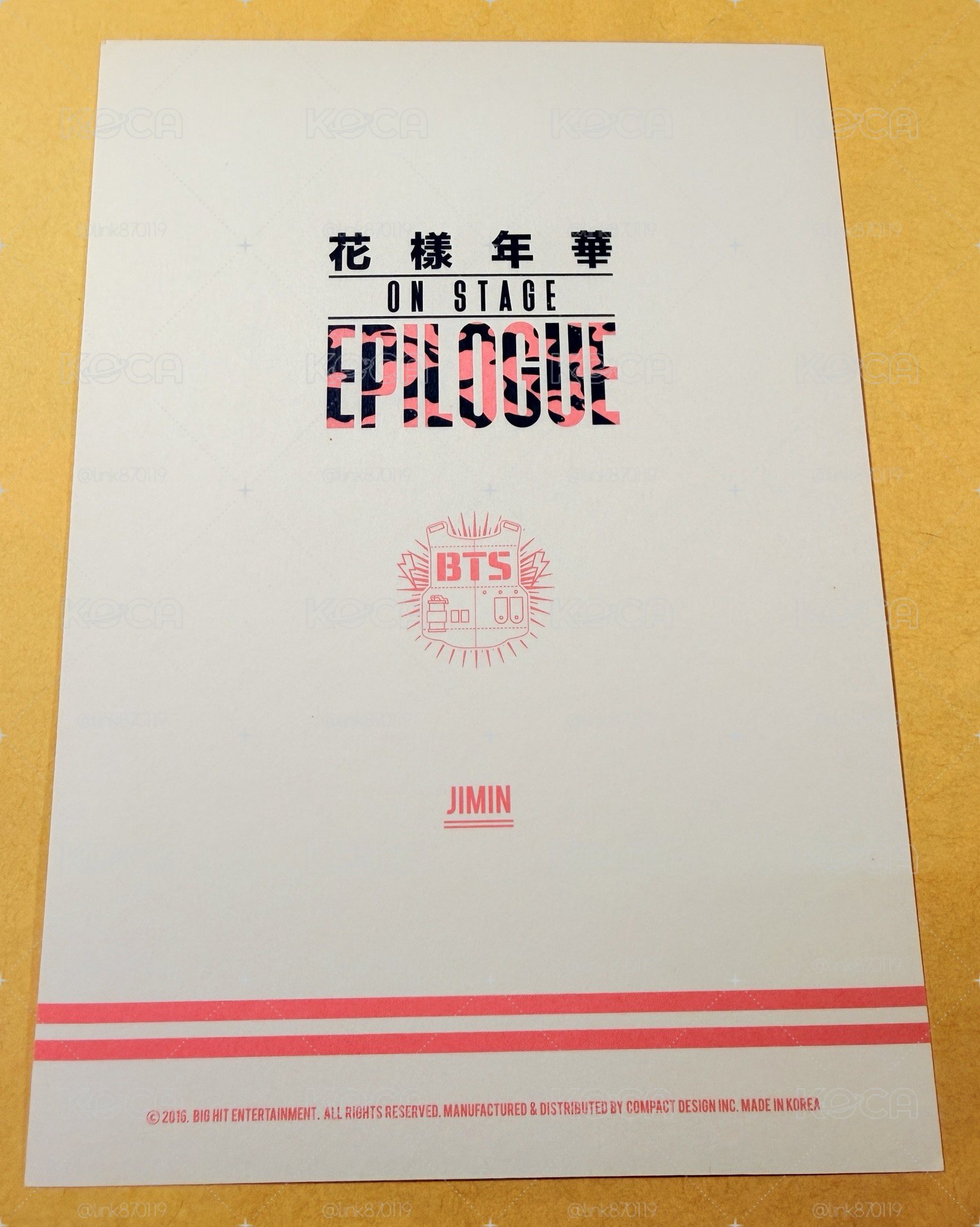 JIMIN 花樣年華 16OS 明信片