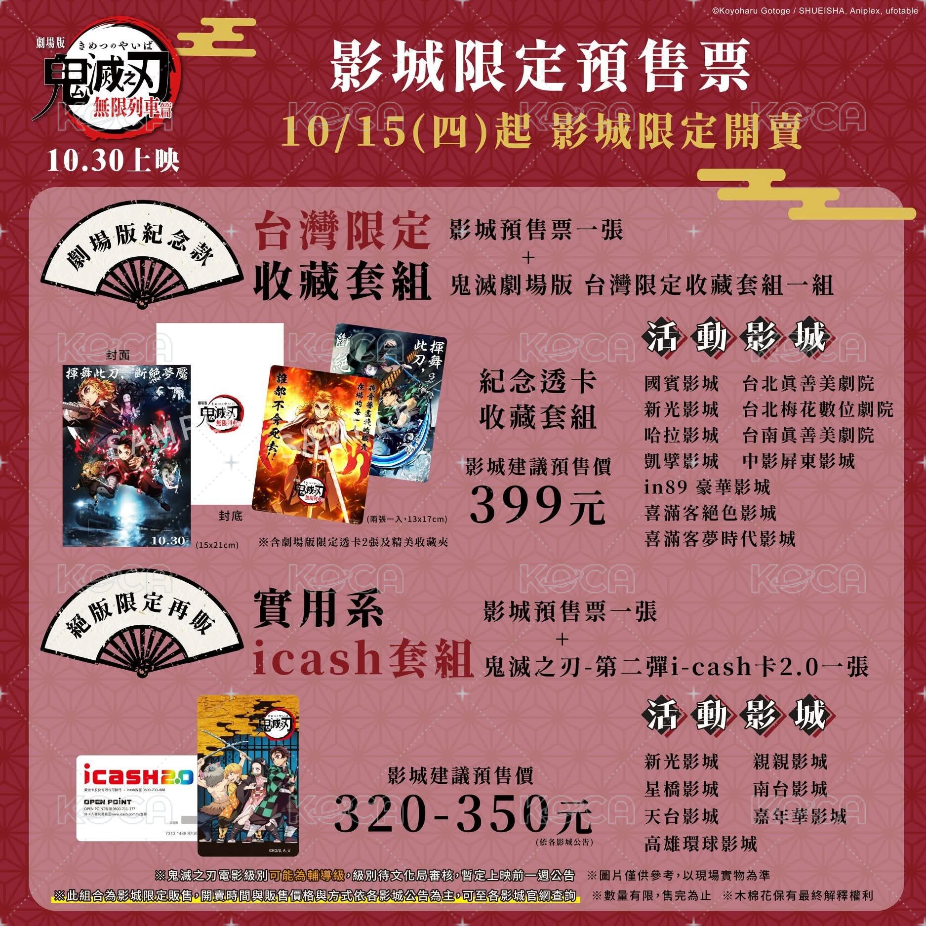 無限列車篇 入場卡 / 場限卡 紀念透明卡收藏套組（影城限定預售） 背面