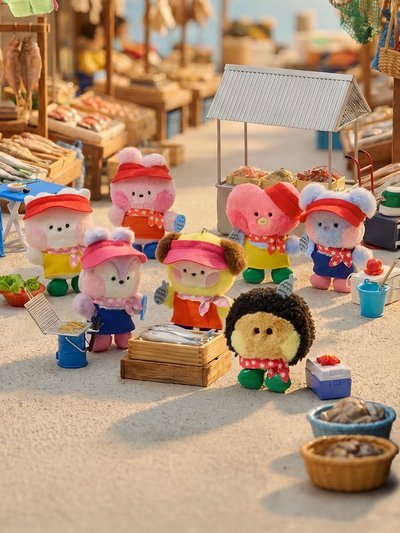 BT21魚市場大媽吊飾 棒球帽吊飾