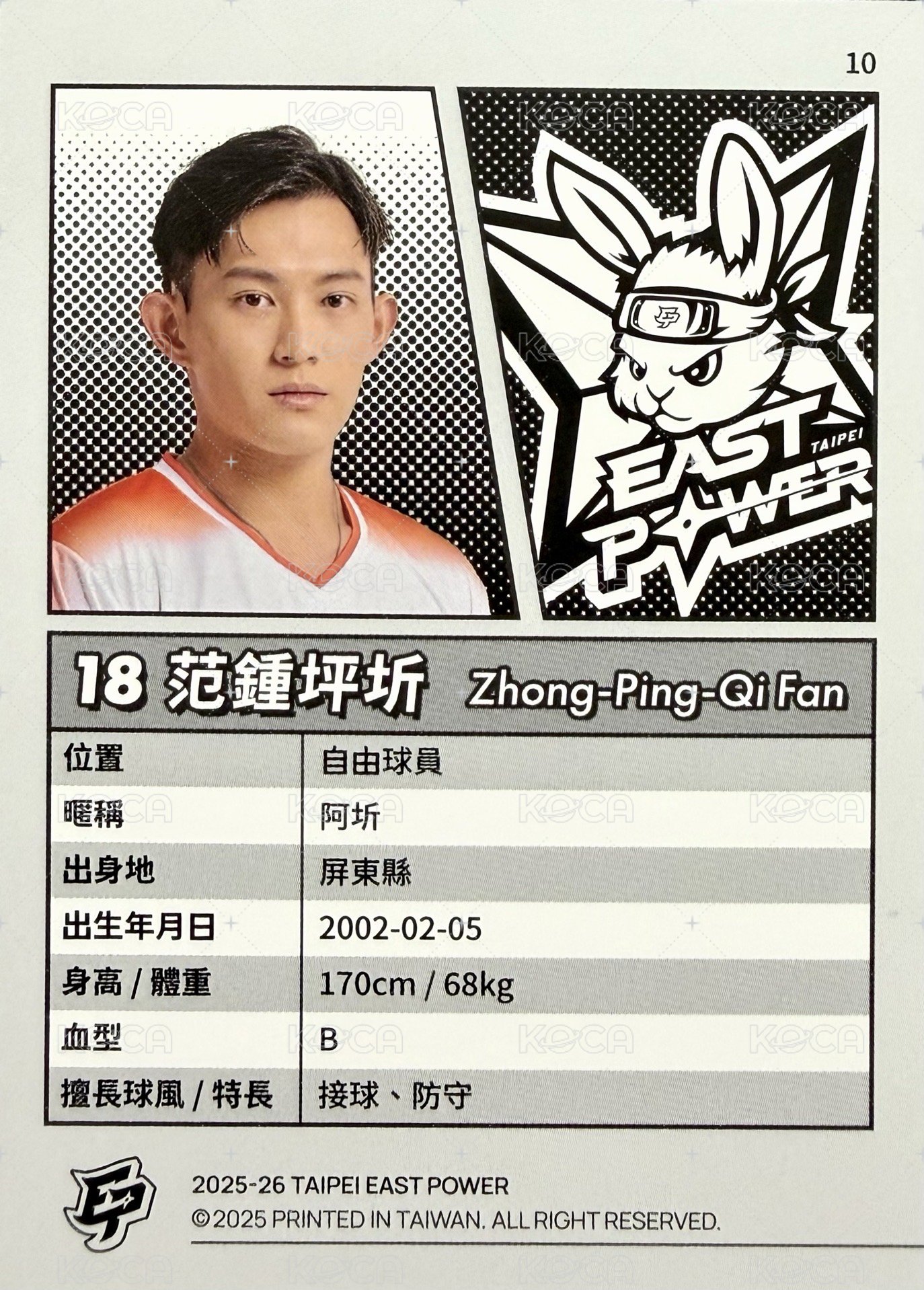 點將錄 球員卡 普卡 白版 背面