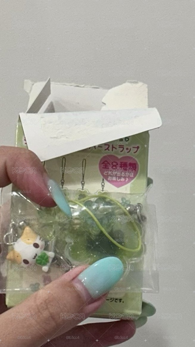 棉花糖貓 幸運草吊飾