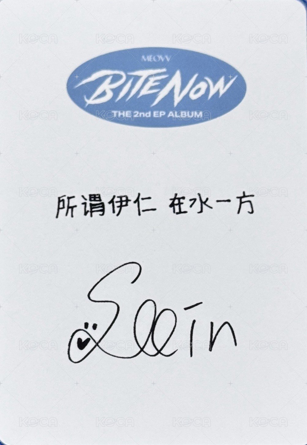 BITE NOW 泡泡摩奇 MEOVV版 特典卡 甜蜜冰淇淋 ver. 背面