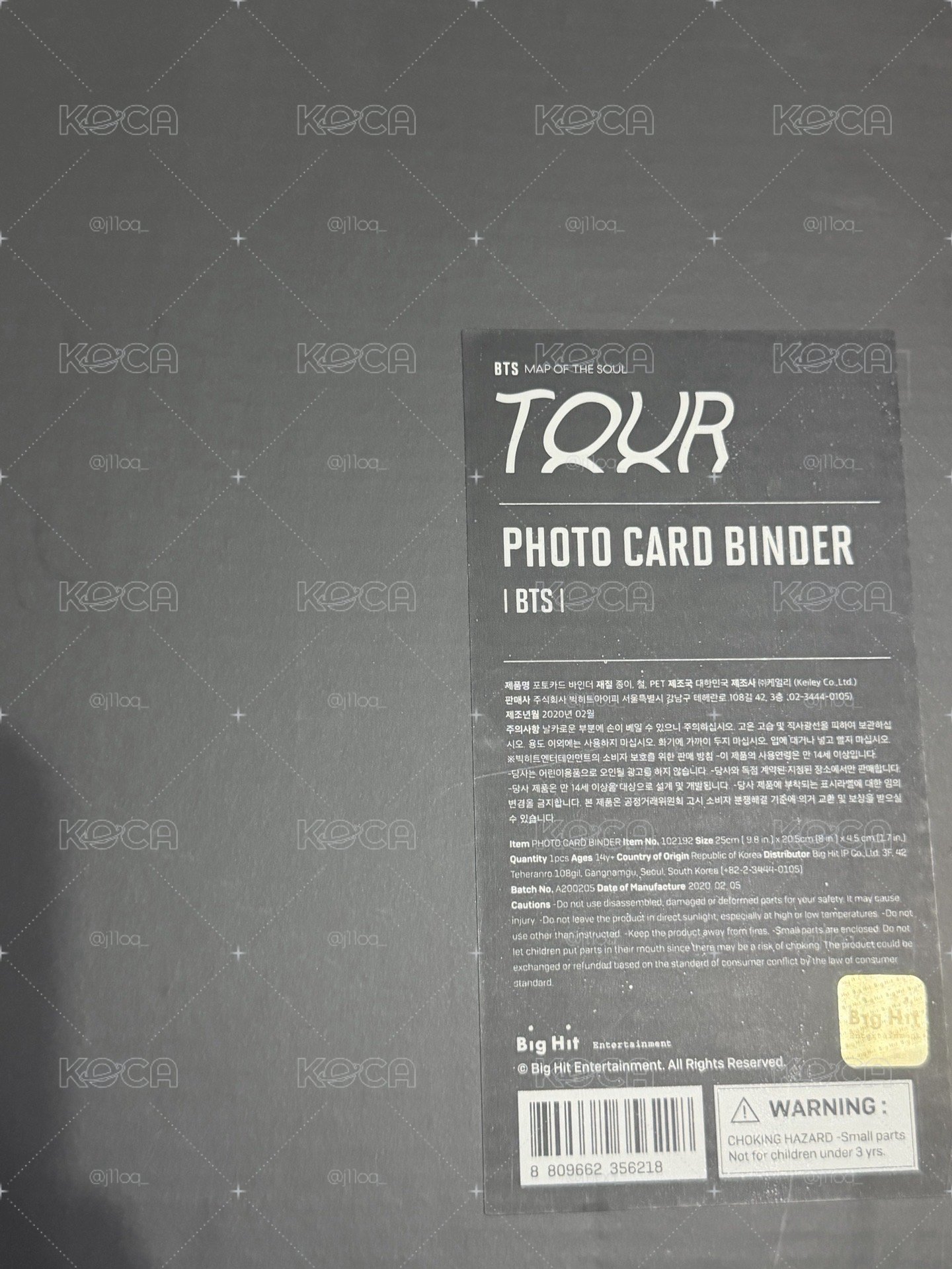 BTS MOTS Tour 卡冊