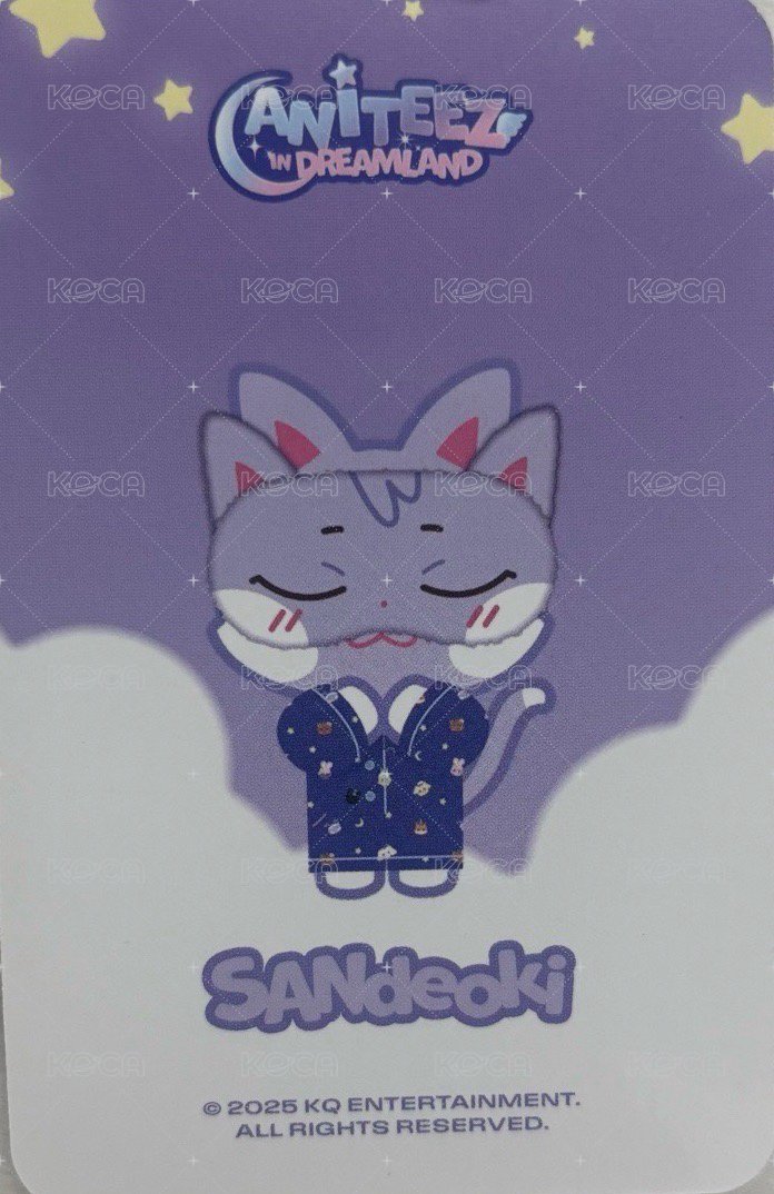 ANITEEZ IN DREAMLAND 周邊卡 PAJAMAS SET 背面