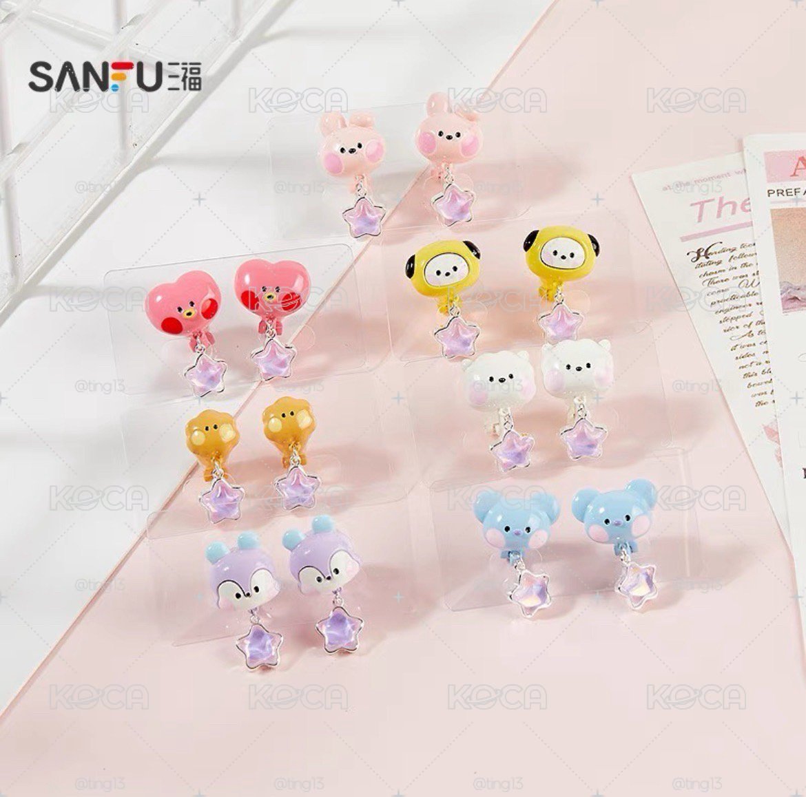 現貨 BT21幸運日耳夾