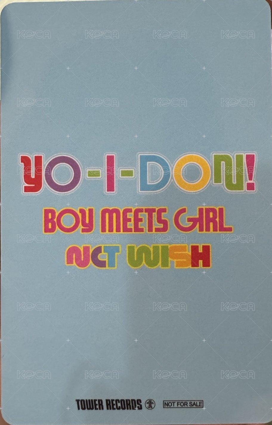 YID/BMG 塔店 特典卡  背面