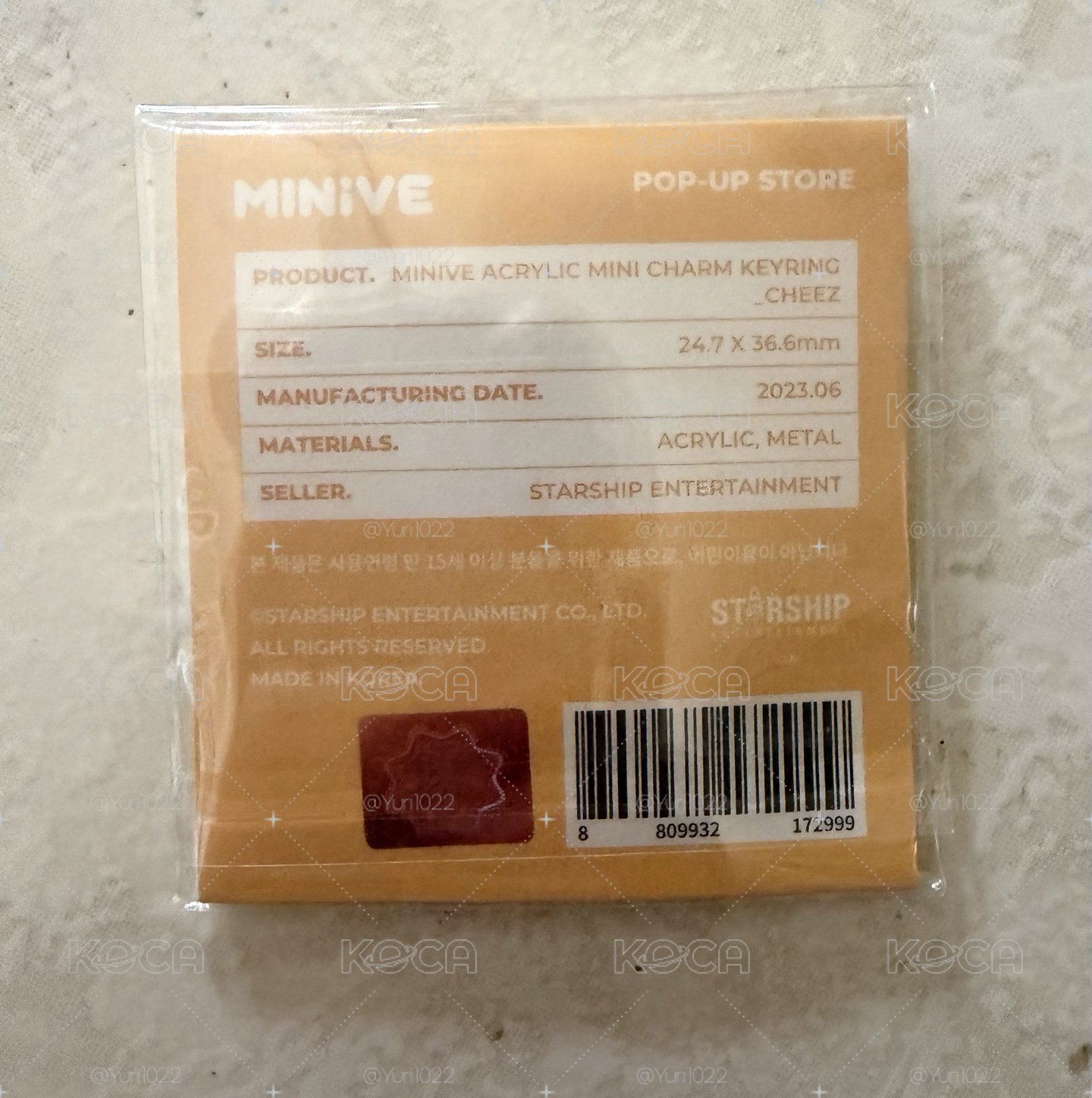 LIZ MINIVE PARK 快閃店 鑰匙圈吊飾 壓克力吊飾 CHEEZ