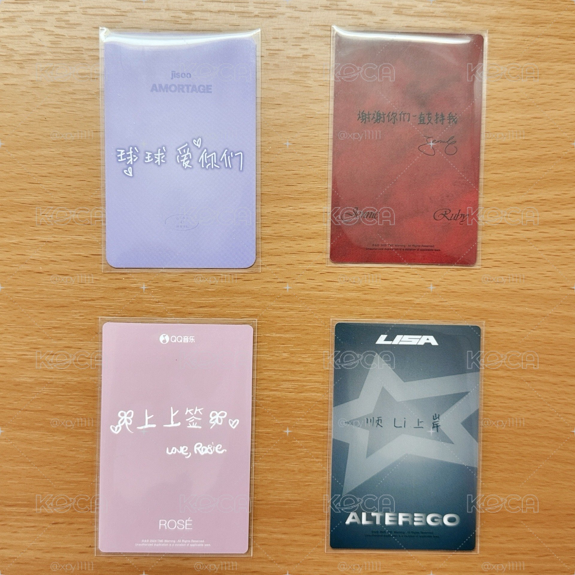 BLACKPINK 個人solo 中文卡背
